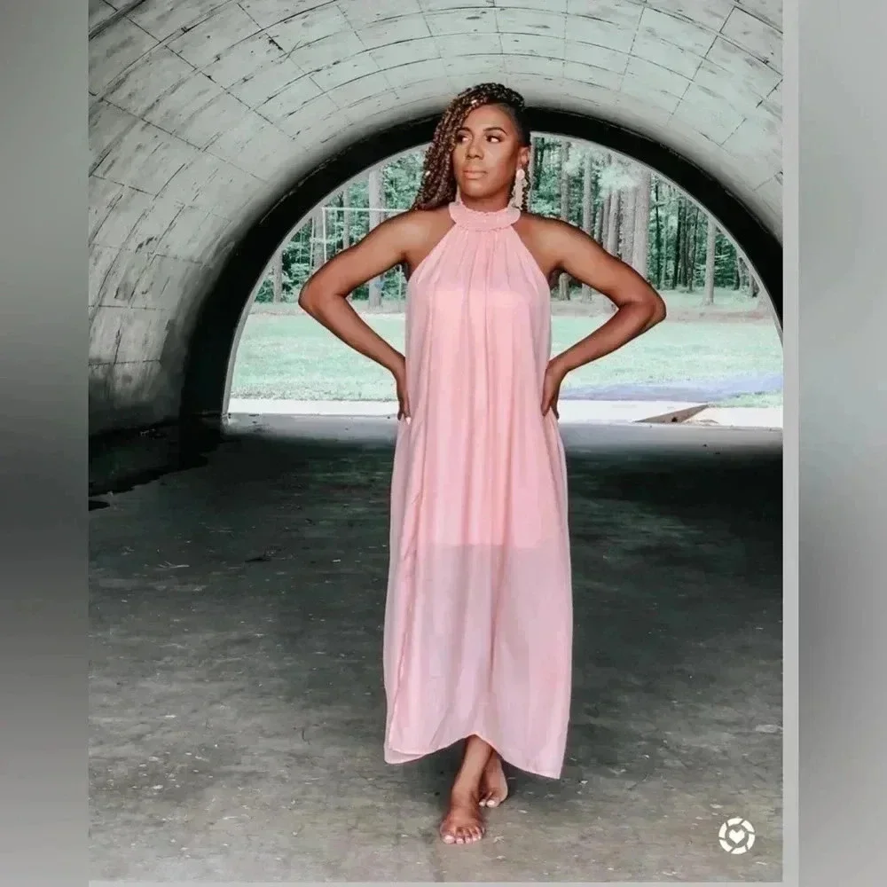 Pink Lily ALady Like You Maxi Dress Peach - Medium - Picture 2 of 8